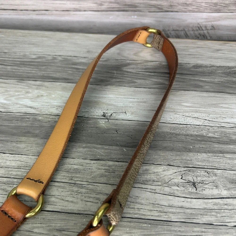 Vintage Fossil Belt Womens Size M Brown Leather Skinny Snake Python Mob